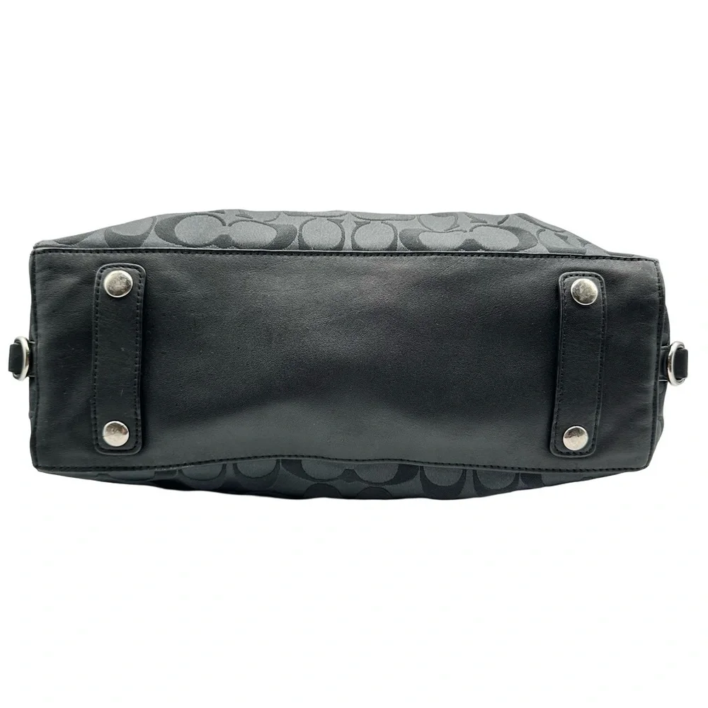 Coach Black Signature Canvas Satchel with Shoulder Strap